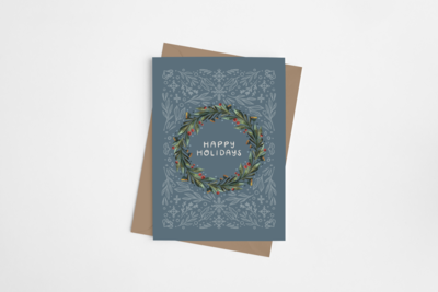 Happy Holiday Wreath Card