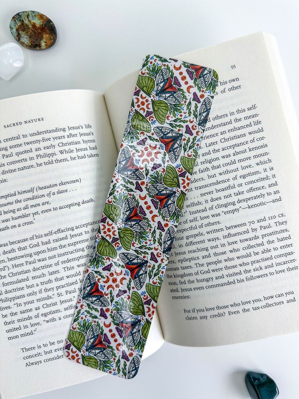 Moth Botanicals Patterned Bookmark