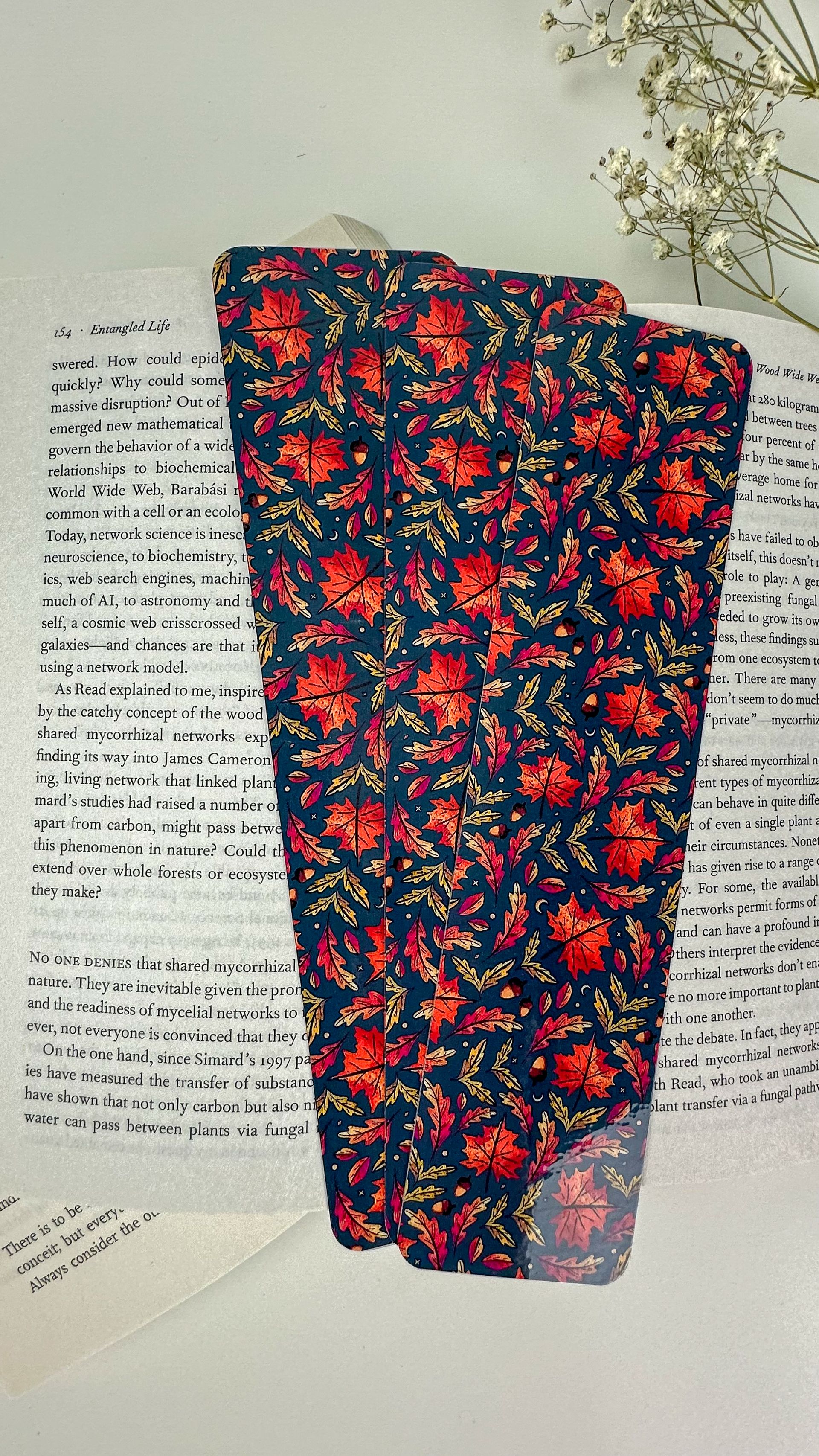 Fall Leaf Patterned Bookmark