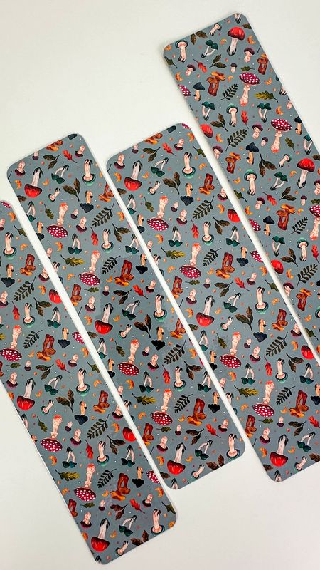 Mushroom Garden Patterned Bookmark