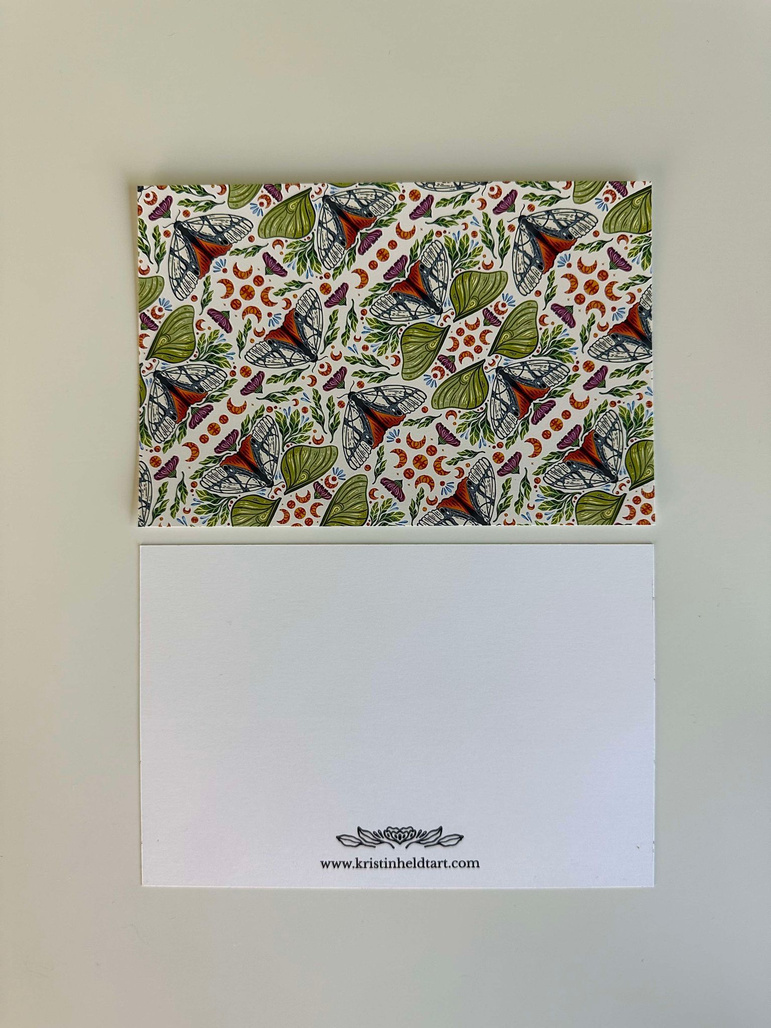 Moth Patterned Notecard Boxed Set