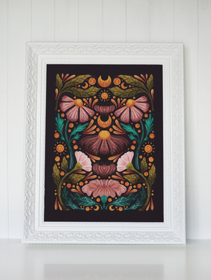 Midnight Florals Art Print
