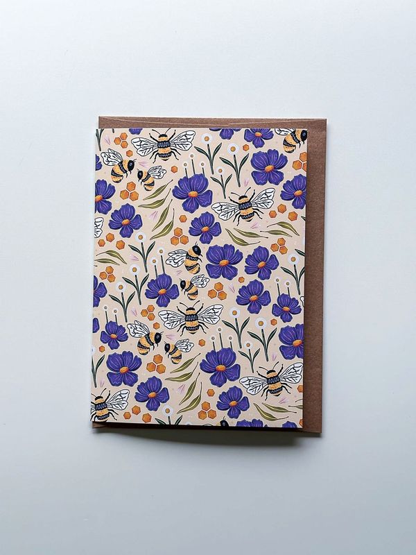 Bee Patterned Card