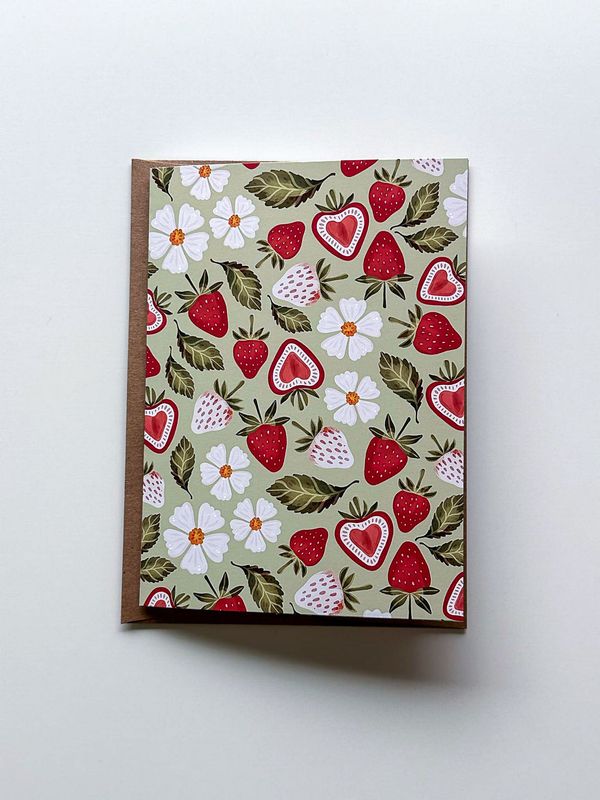 Strawberry Patterned Card