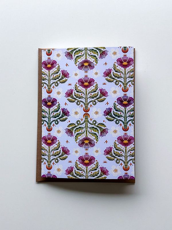 Fan Floral Patterned Card
