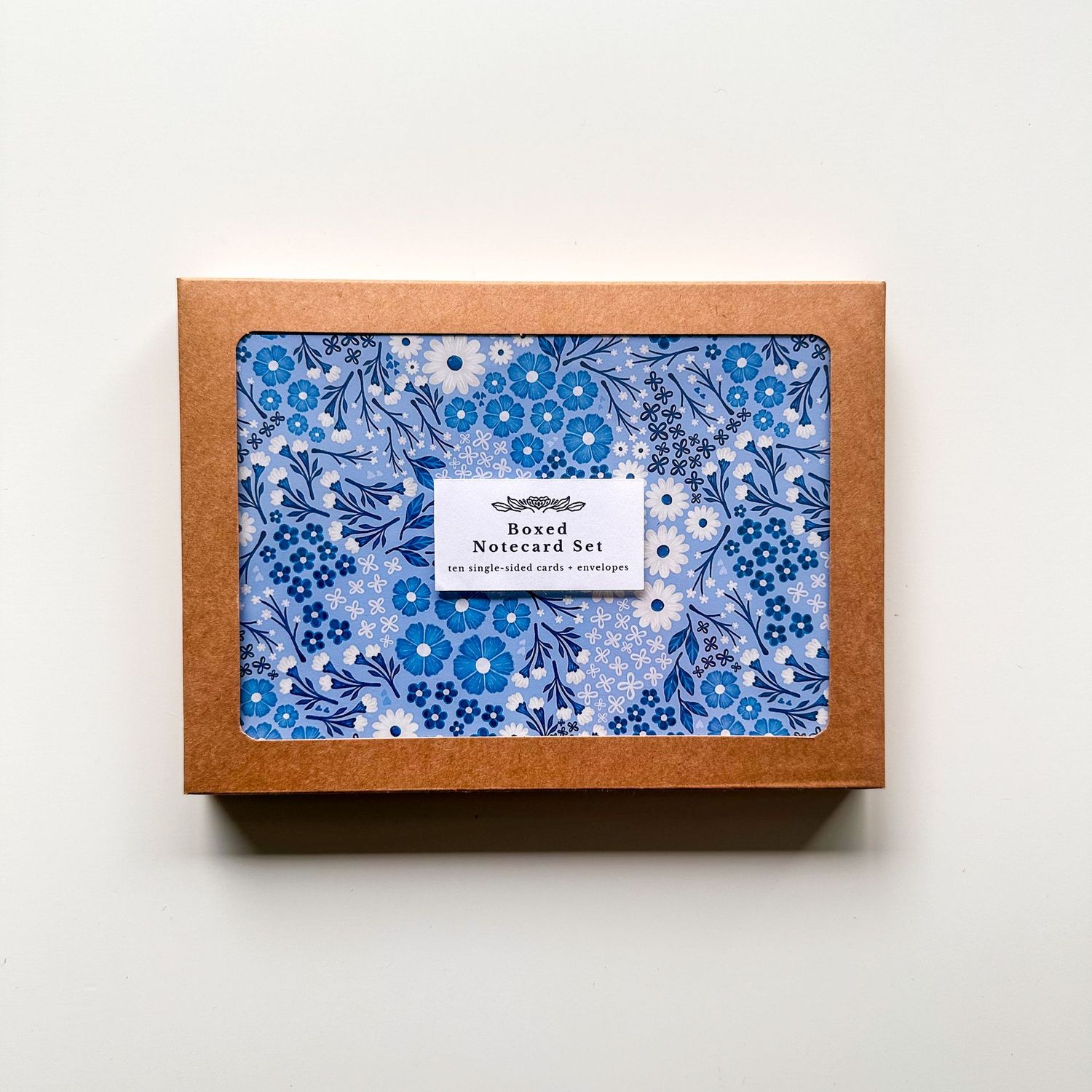 Busy Blue Florals Notecard Boxed Set