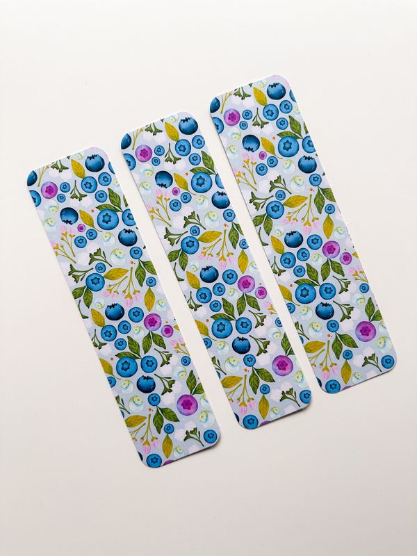 Blueberry Patterned Bookmark