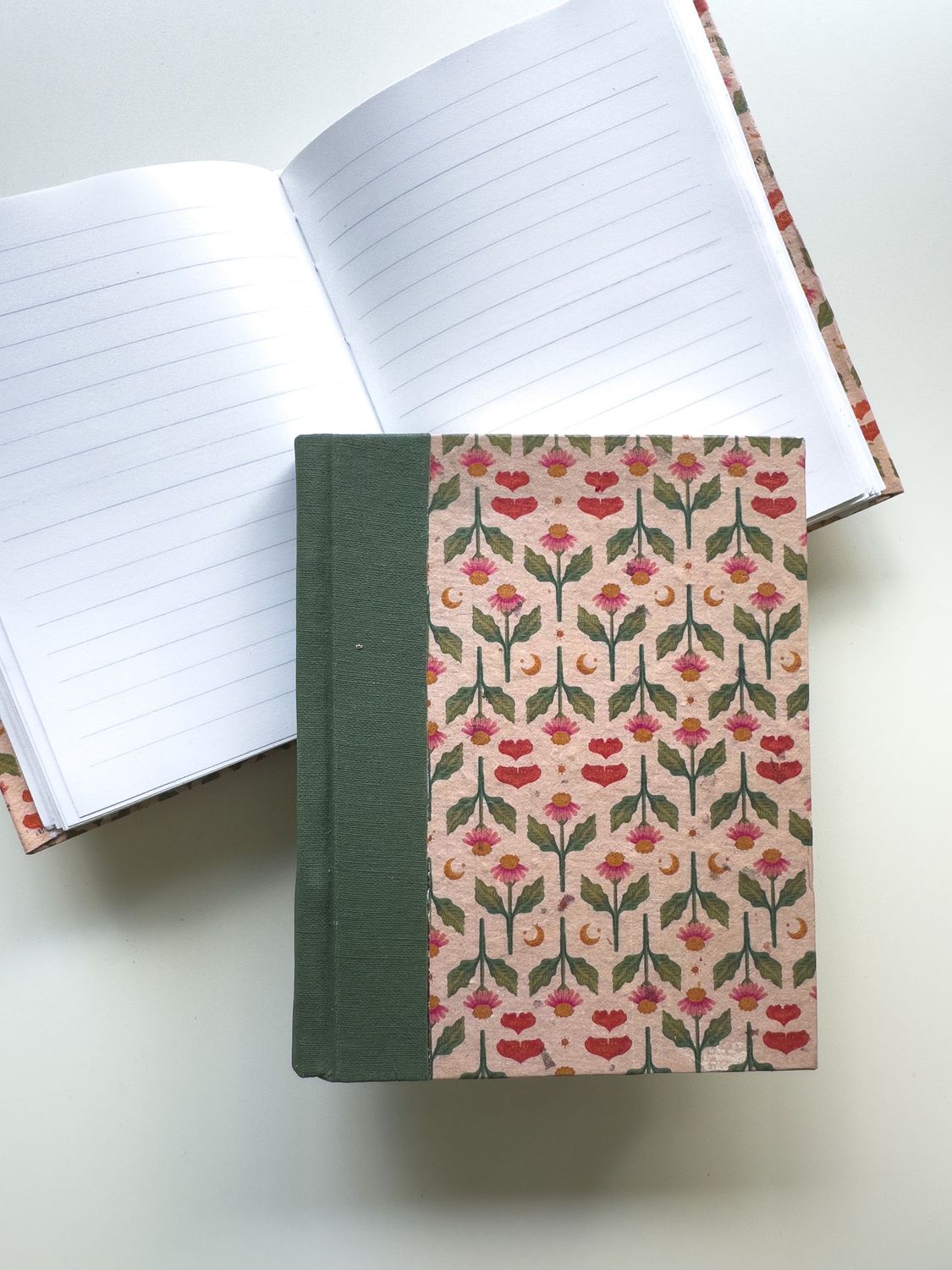 Celestial Blooms Handmade Journal, Interior Pages: Lined