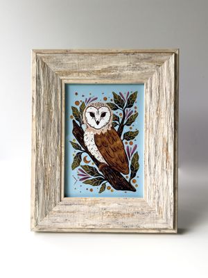Original Framed 5x7 Owl