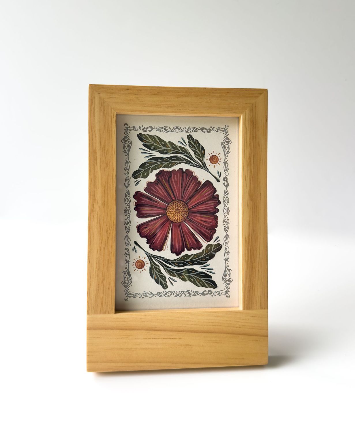 Framed Limited Edition 4x6 Red Daisy