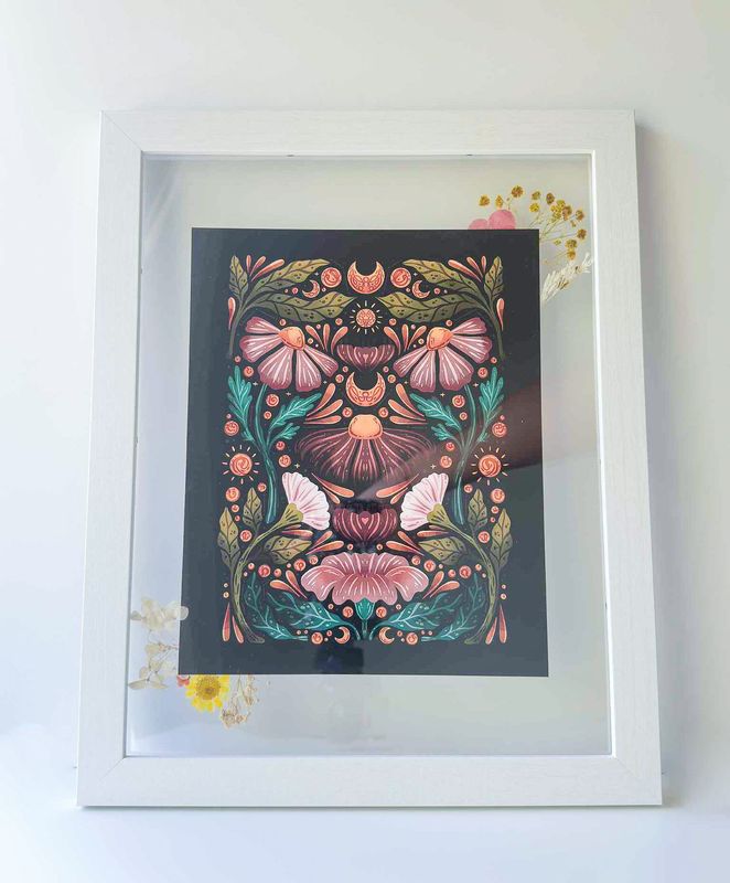 Framed 8x10 Midnight Blooms