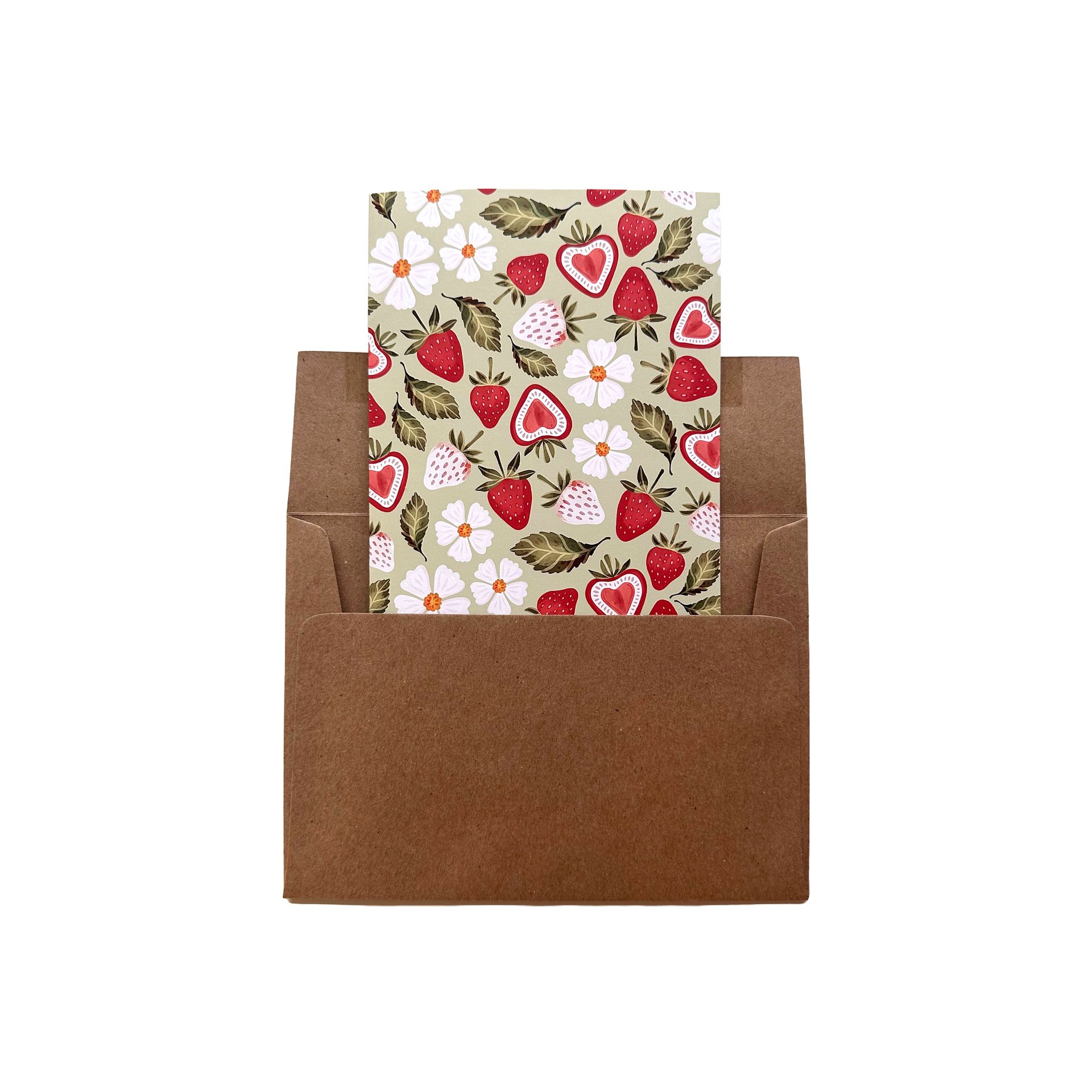 Strawberry Patterned Card