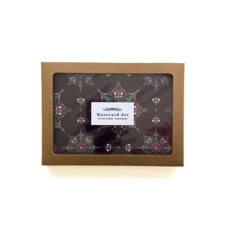 Scandinavian Snowflake Pattern Notecard Set Scandinavian Snowflake Pattern Notecard Set