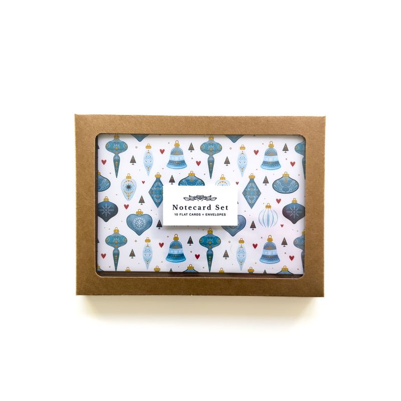 Blue Ornament Pattern Notecard Set Blue Ornament Pattern Notecard Set