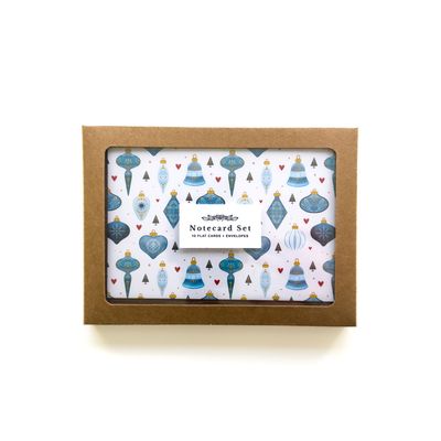 Blue Ornament Pattern Notecard Set Blue Ornament Pattern Notecard Set