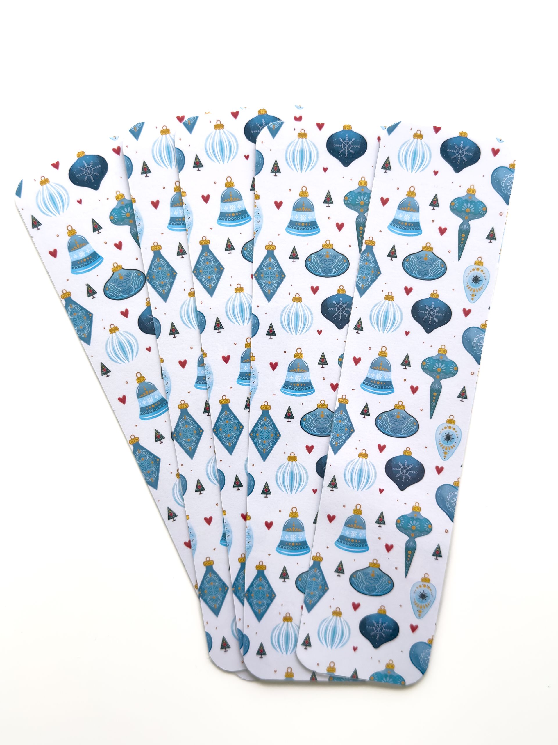 Blue Ornament Patterned Bookmark