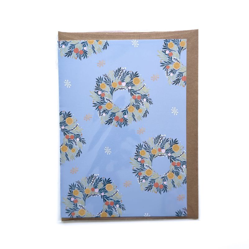 Wreath Patterned Card Wreath Patterned Card