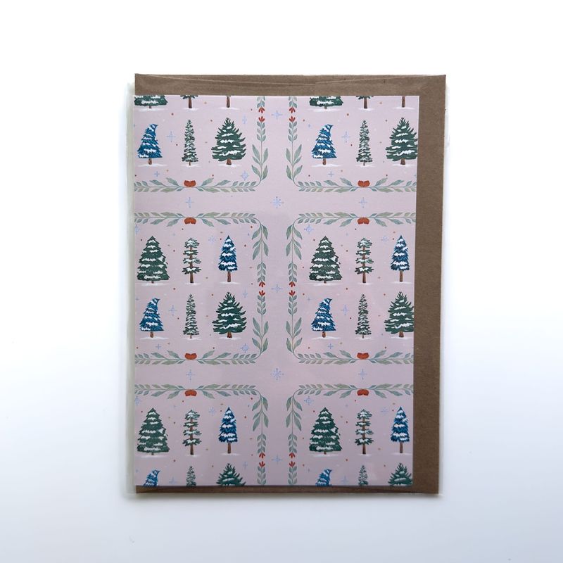 Pink Scandinavian Tree Greeting Card Pink Scandinavian Tree Greeting Card