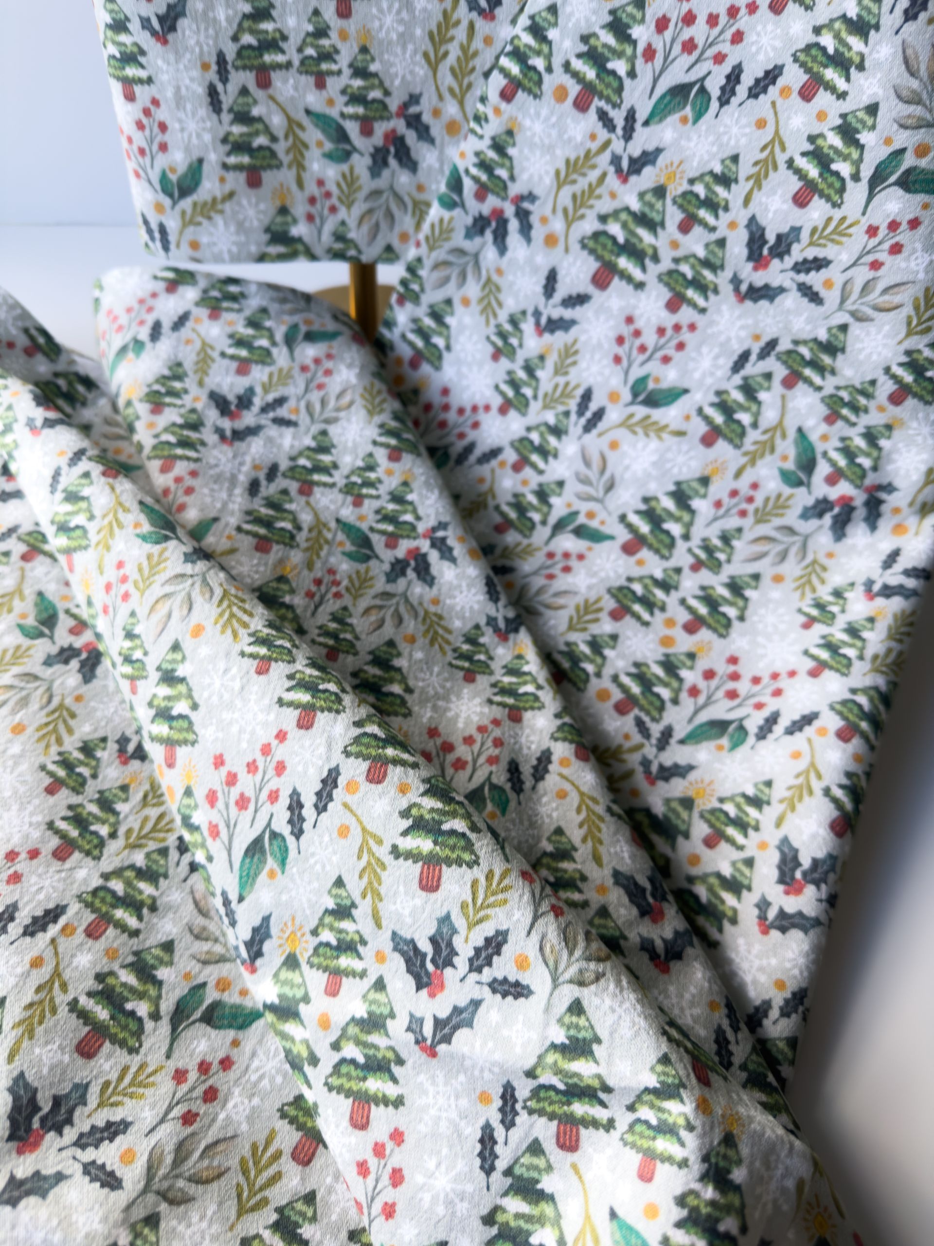 Snowy Evergreens Tea Towel