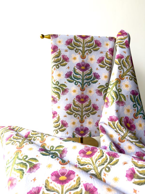 Fan Floral Tea Towel