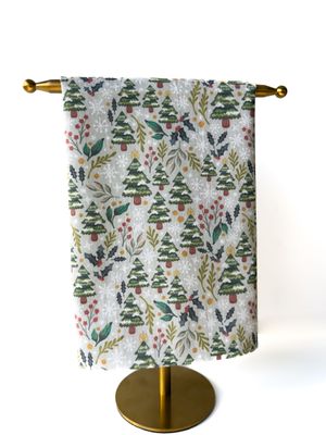 Snowy Evergreens Tea Towel