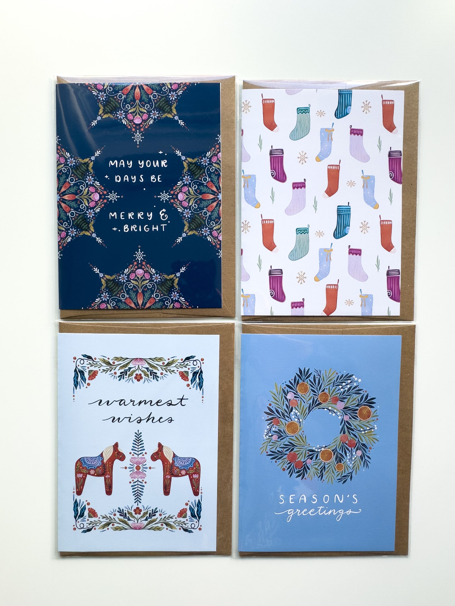 Blue Holiday Boxed Card Set