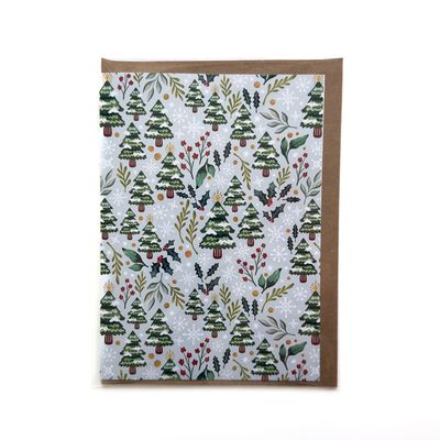 Snowy Evergreens Card