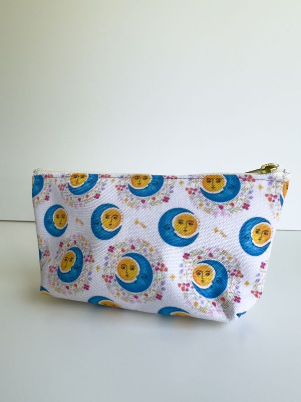 Floral Sun and Moon Accessory Pouch