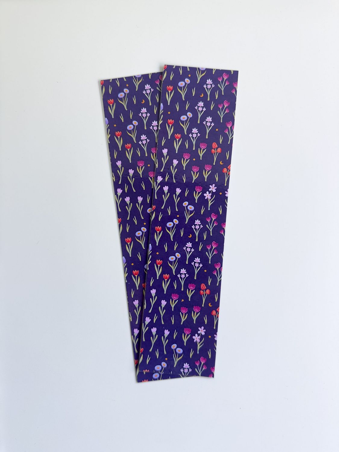 Purple Busy Flower Patterned Bookmark