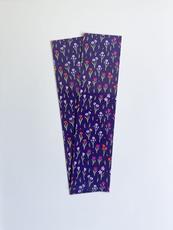 Purple Busy Flower Patterned Bookmark