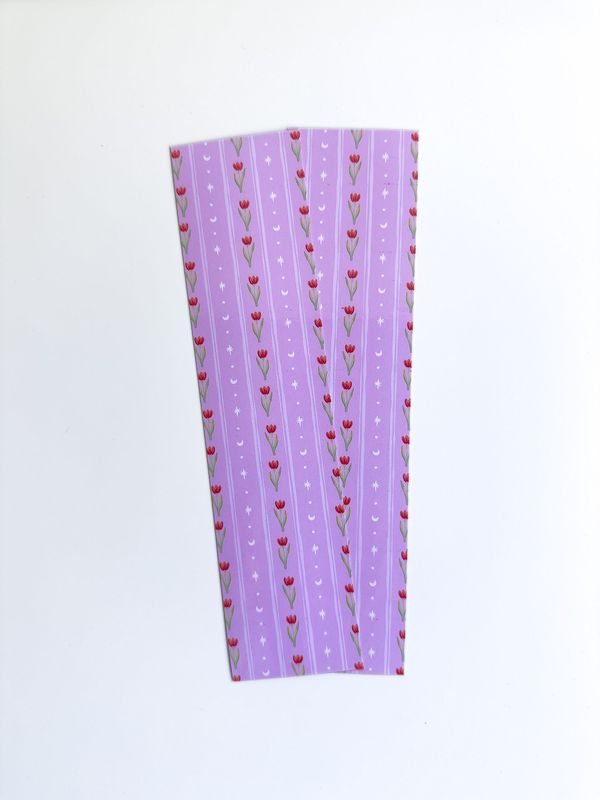 Pink Floral Stripes Patterned Bookmark