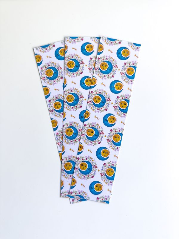 Sun and Moon Garden Patterned Bookmark