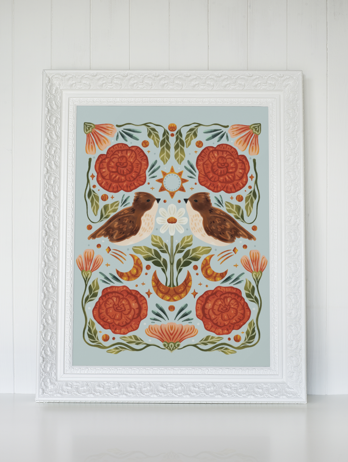 Bird and Flower Print Bird and Flower Print