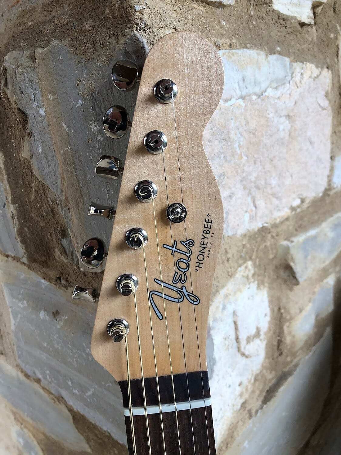 Custom metallic waterslide headstock decals
