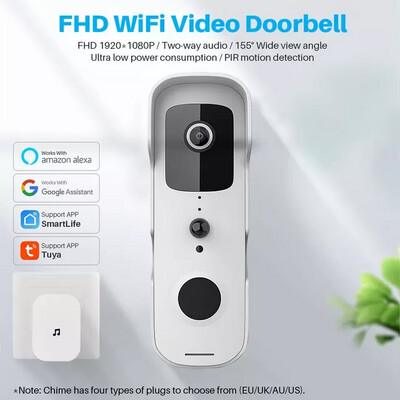 WATERPROOF Alexa Google Assistant Video Doorbell Camera