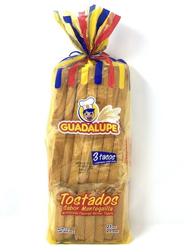 GUADALUPE TOSTADAS MANTEQUILLA 21 PK 9 OZ