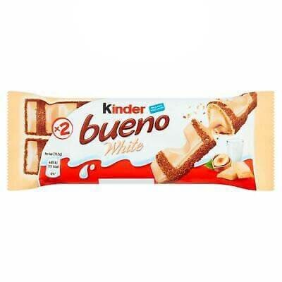 KINDER BUENO CHOCOLATE WHITE 2 BARS 43 GR