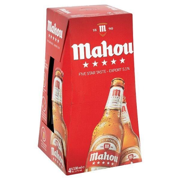 MAHOU CERVEZA ESPANOLA 500 ML 4 PACK - CAN