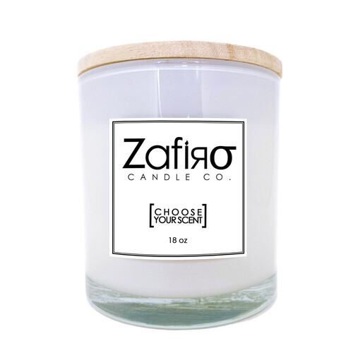 CANDLE ZAFIRO WHITE 8&quot; (EA)