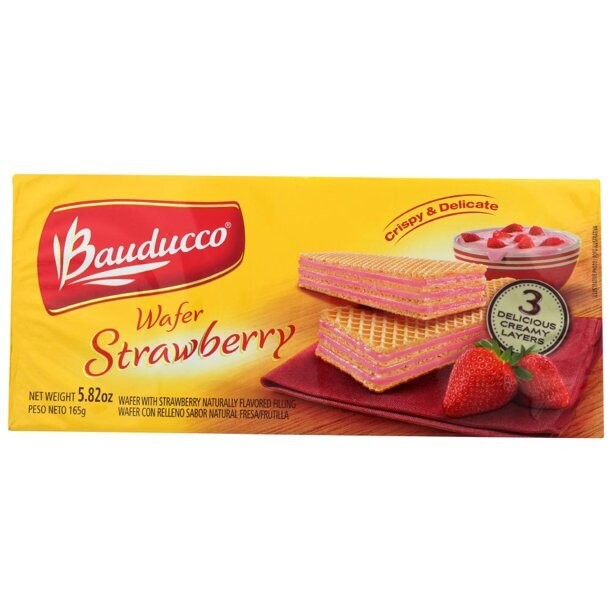 BAUDUCCO WAFER MORANGO-STRAWB 142 GR 5 OZ