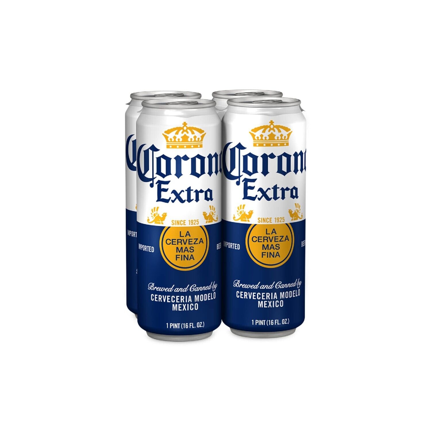 CORONA EXTRA CERVEZA 16 FL OZ - CAN 4 LATA