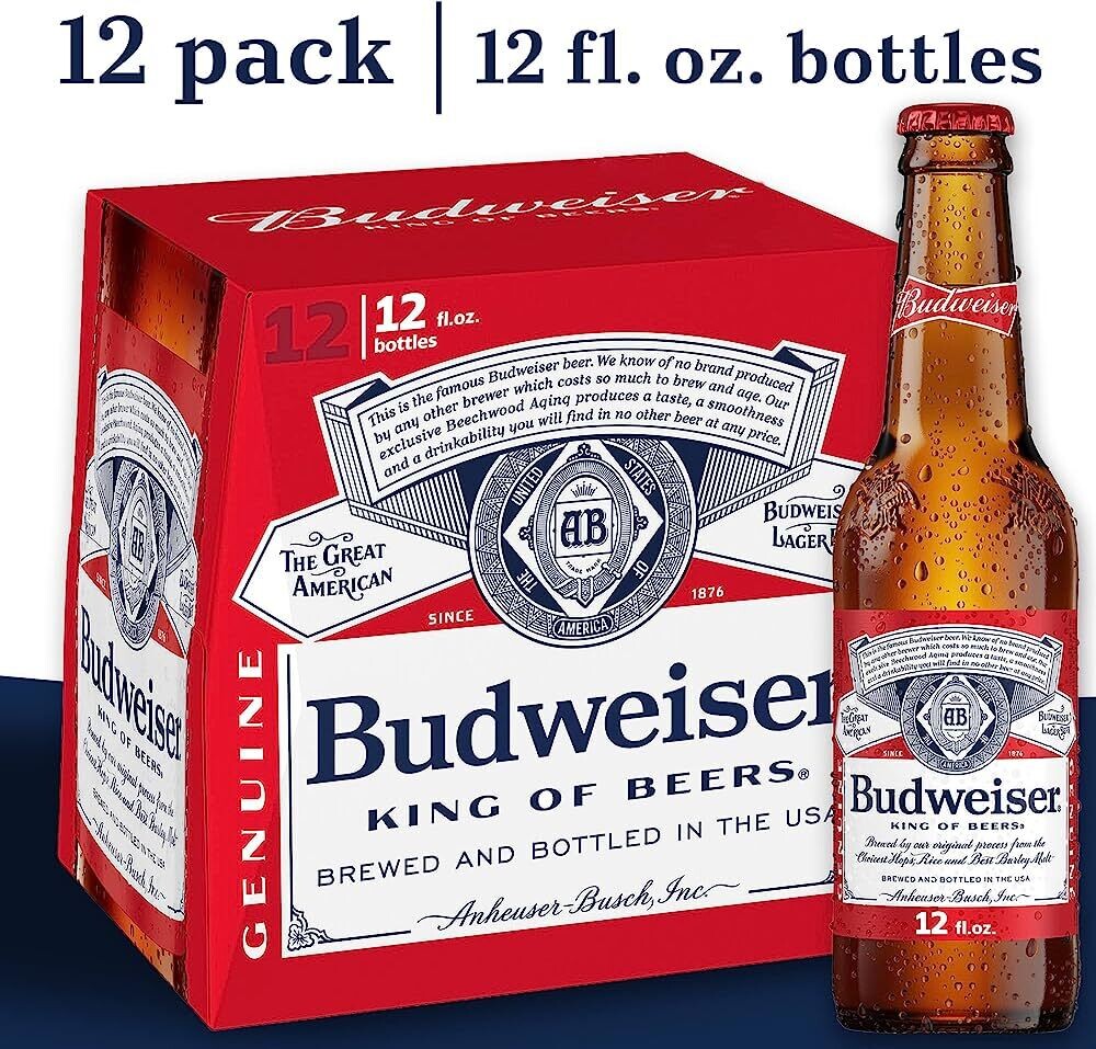 BUDWEISER CERVEZA 12 FL OZ - CAN 12 PACK