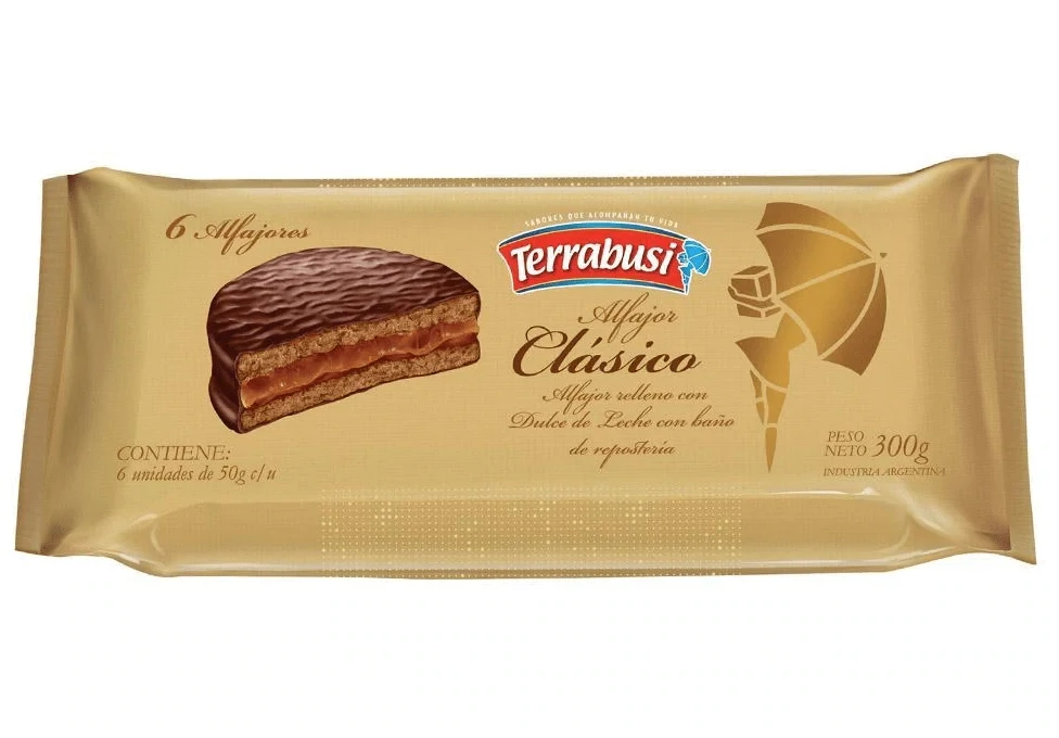 TERRABUSI ALFAJOR AGRUPADO CHOCOLATE 6 PK