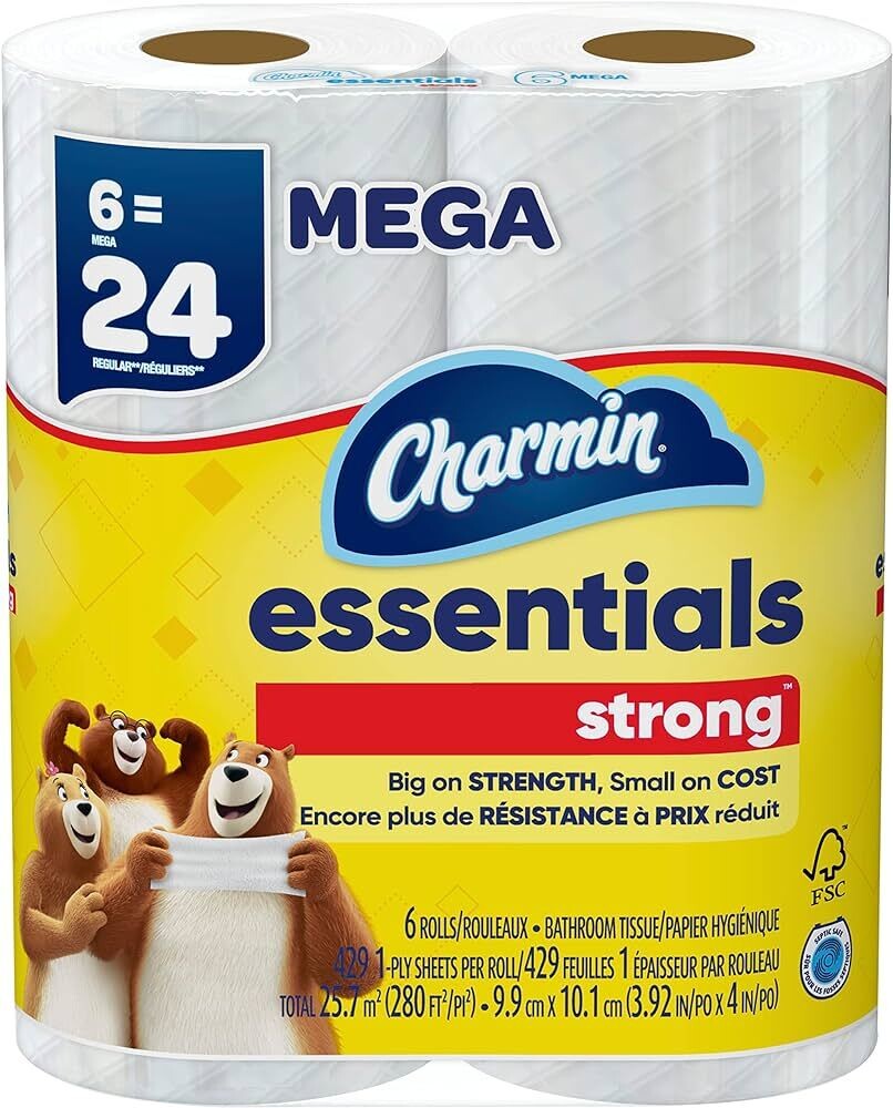 CHARMIN ESSENT TOILET PAPER MEGA ROLLS 6 PACK