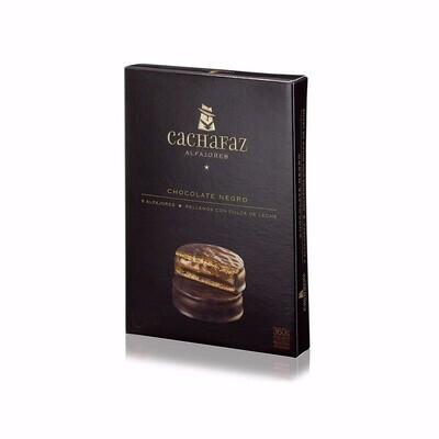 CACHAFAZ ALFAJOR CHOCOLATE NEGRO 2 OZ 6 PACK