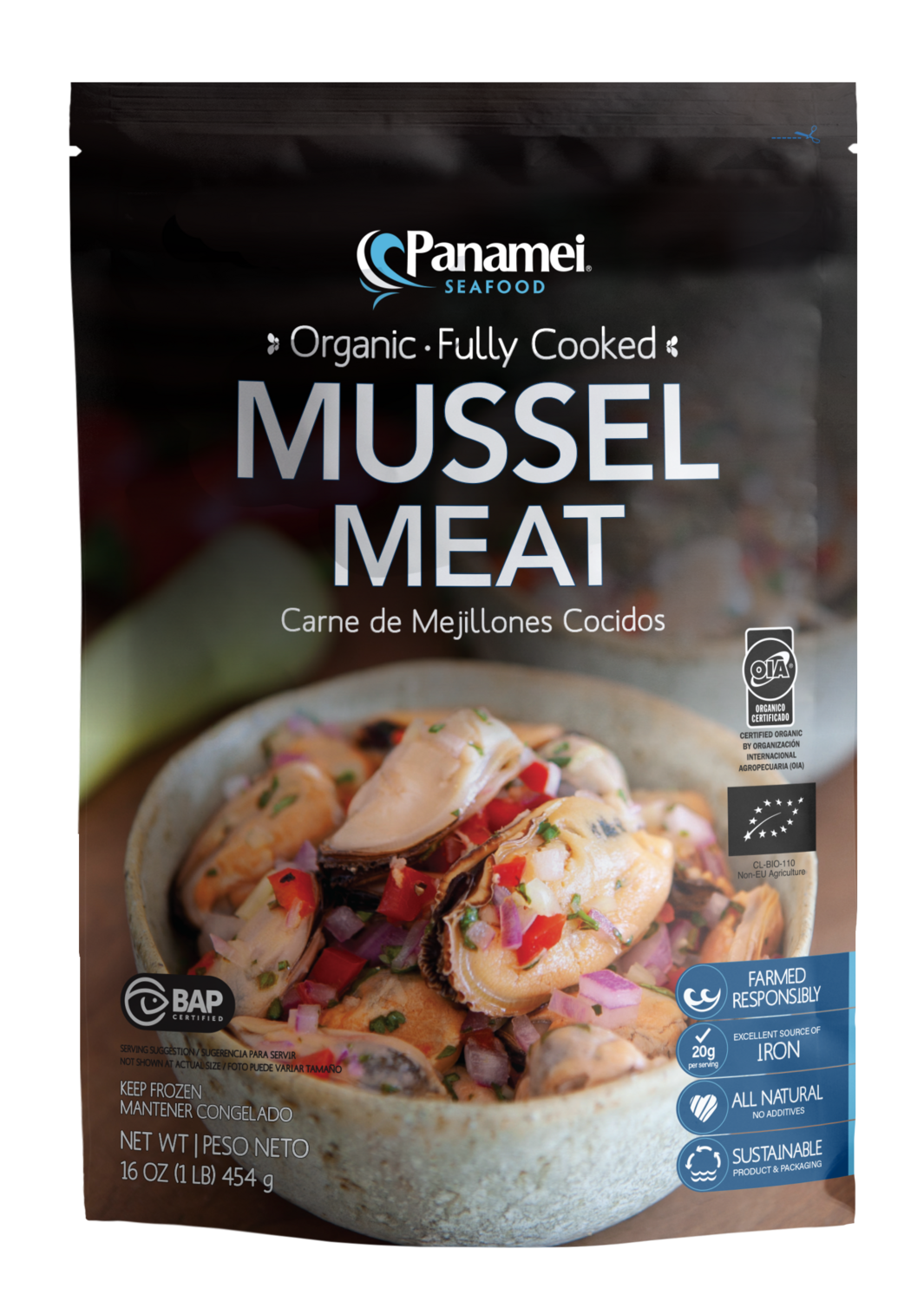 PANAMEI MUSSEL MEAT COOKED 16 OZ