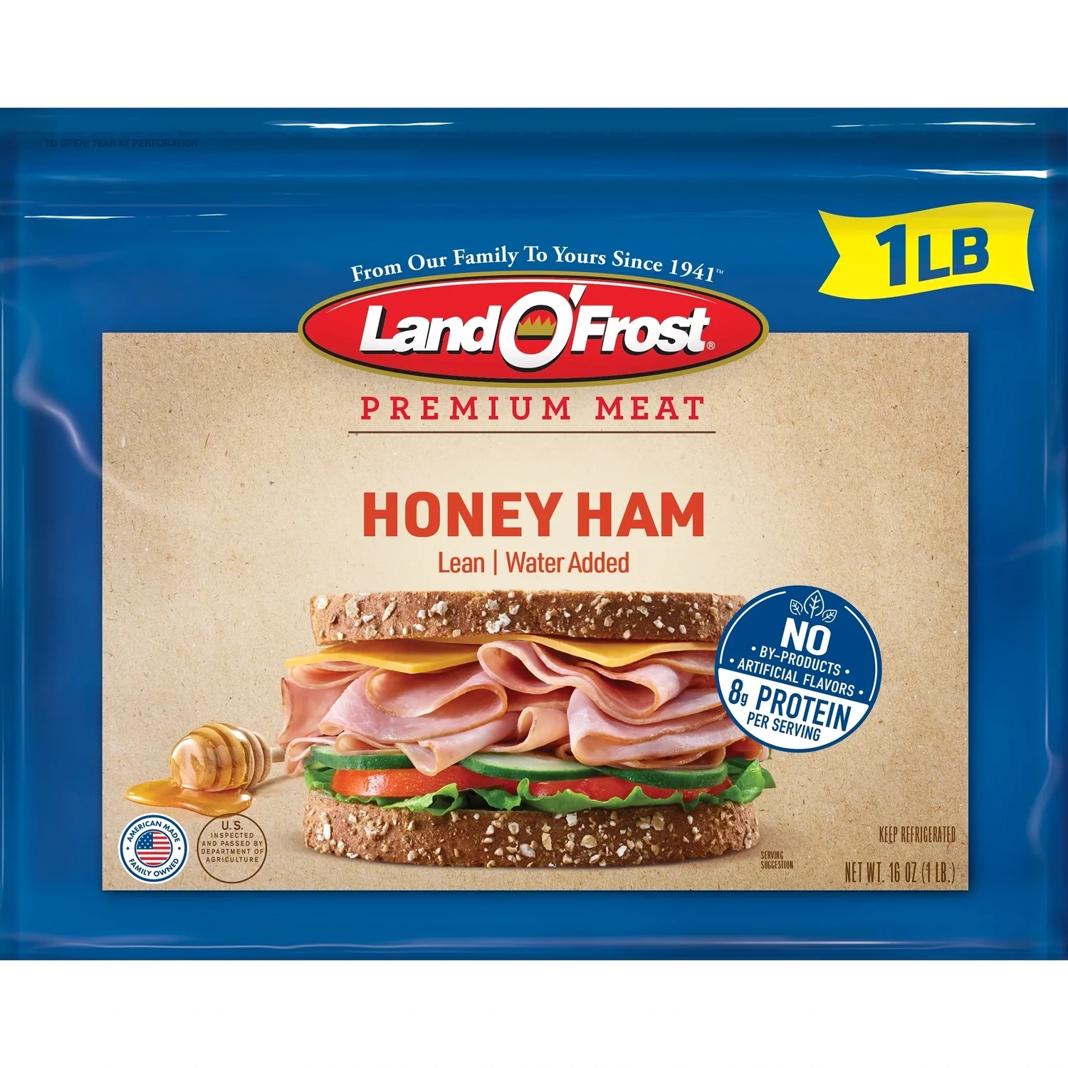 LAND O FROST HONEY HAM 16 OZ