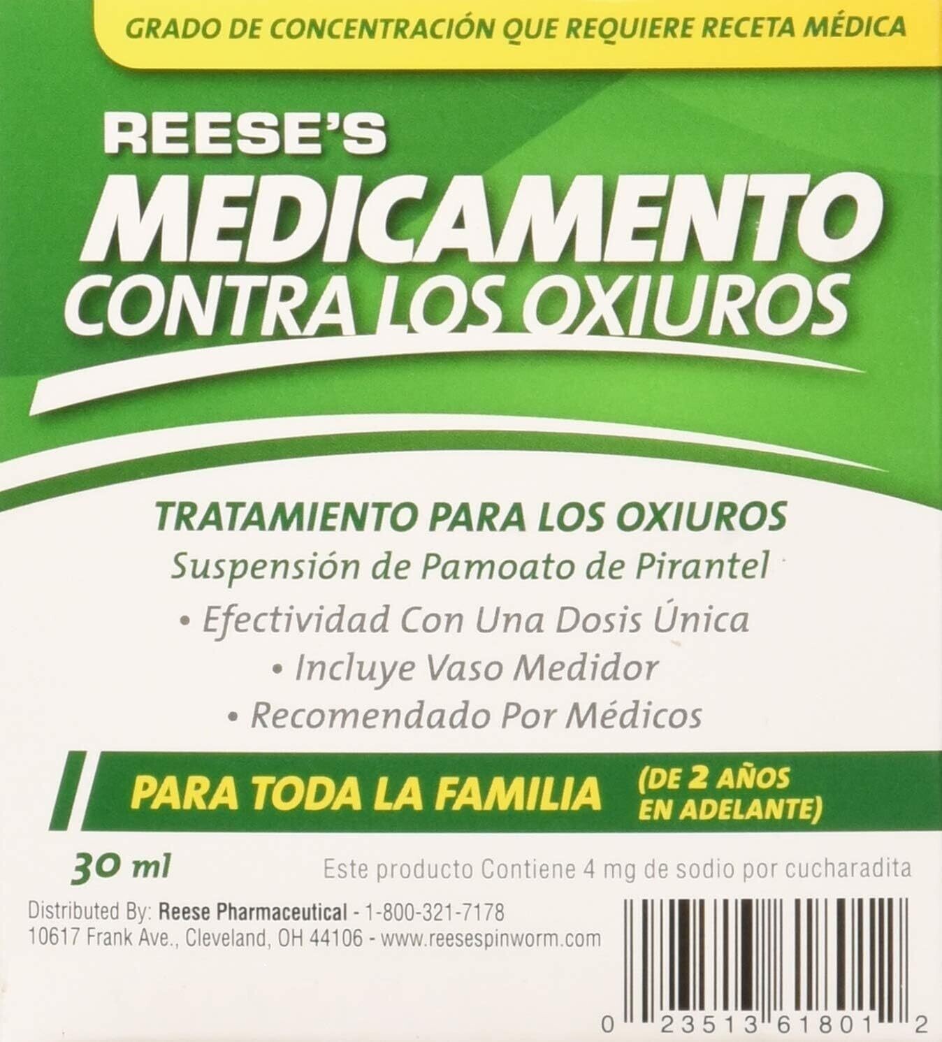 REESES LOMBRICES INTESTINALES 1 DOSIS 30 ML