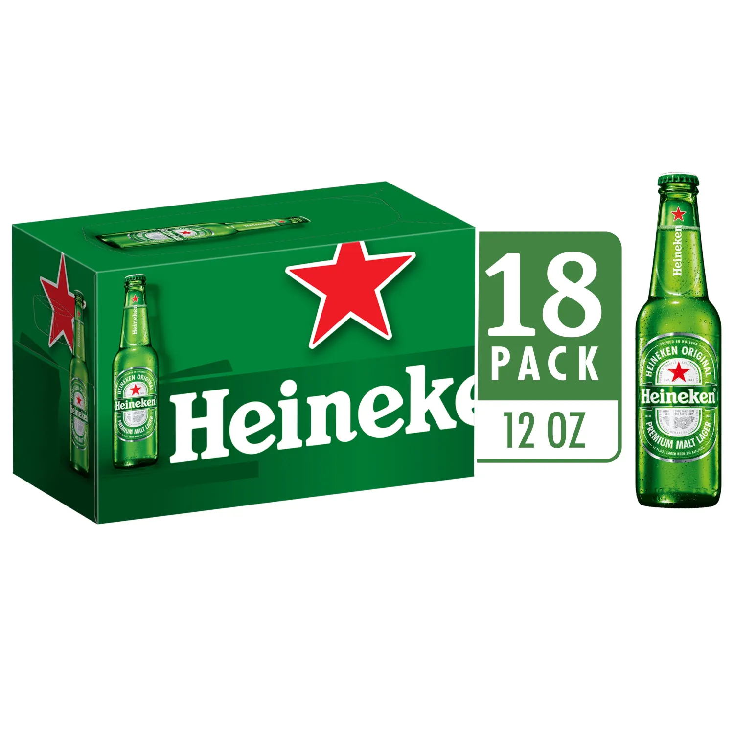 HEINEKEN CERVEZA 12 FL OZ - BOT 18 PCK