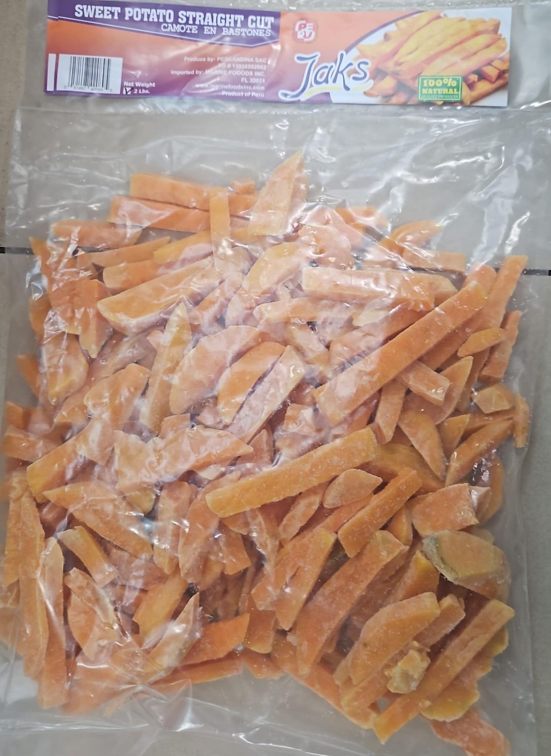 JAKS CAMOTE PERUANO STRAIGHT CUT 2 LB